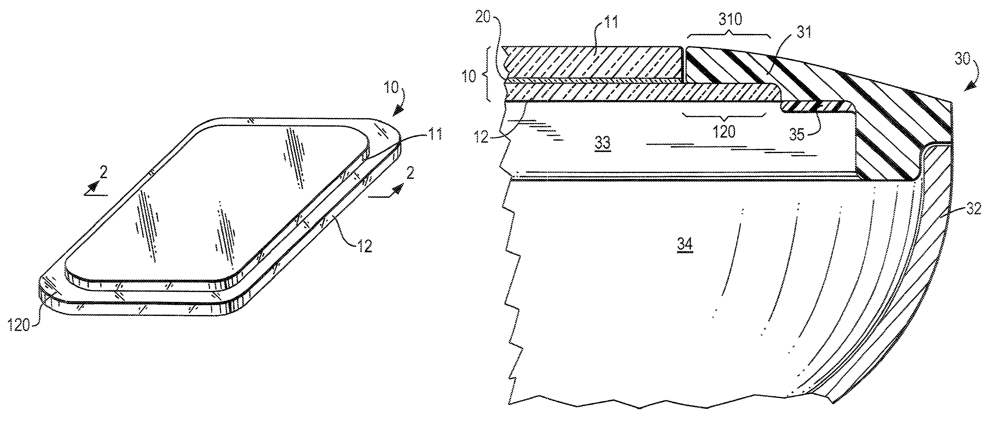 Laminated display window and device incorporating same