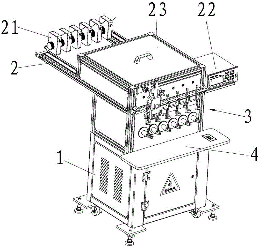 Automatic sleeve feeding device for multi-axial winding machine