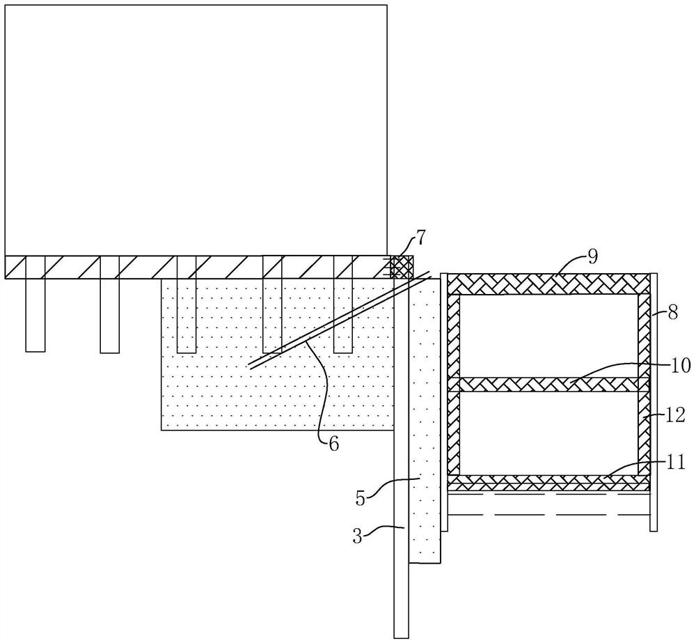 Shallow foundation building protection structure close to deep foundation pit engineering and construction method
