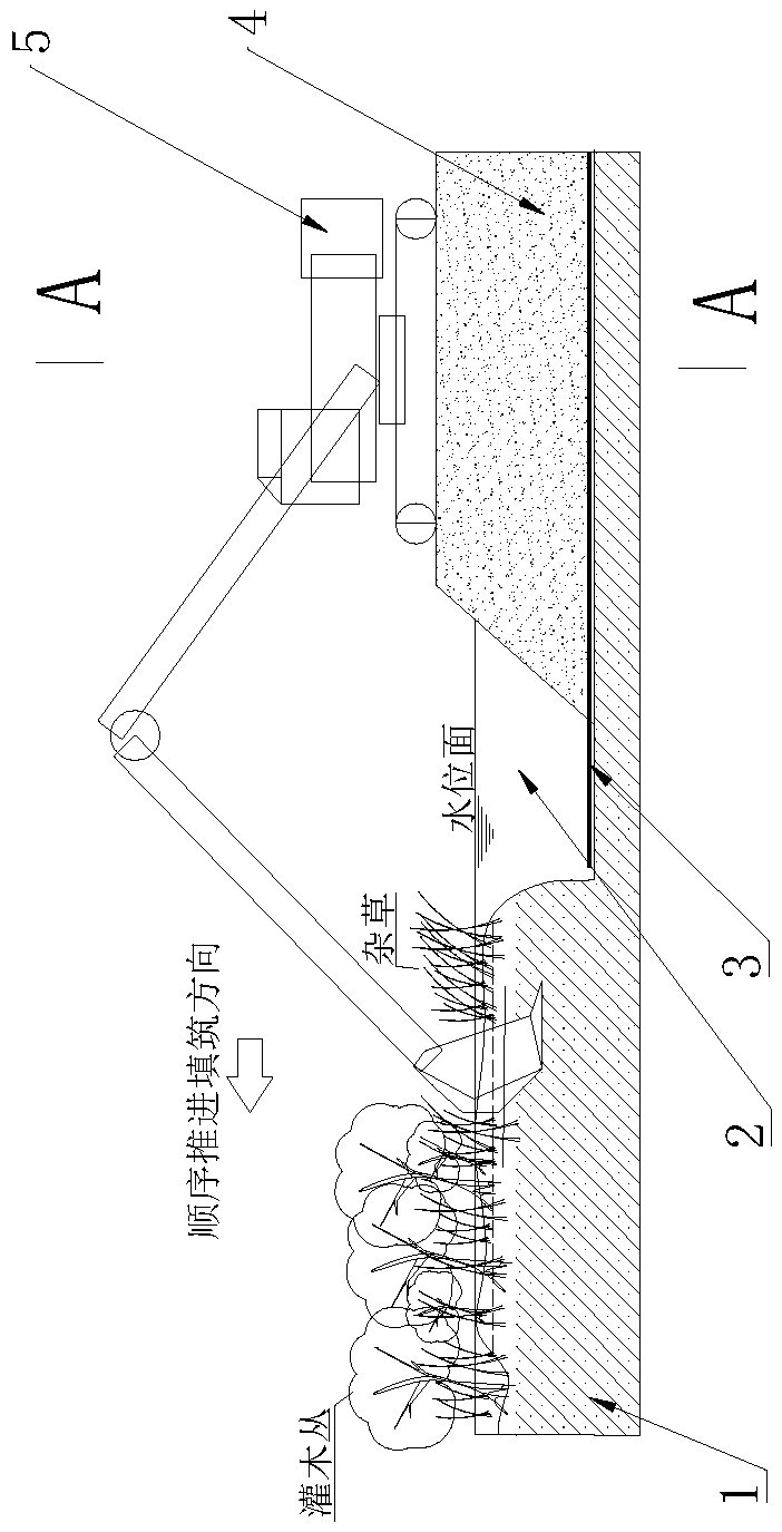 Construction method of operation platform for construction in deep and thick peat soil area
