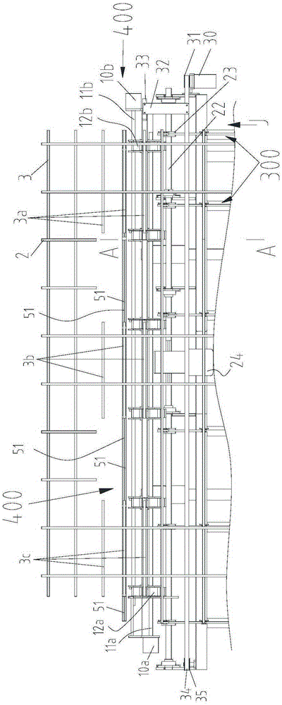 Trepanned transverse bar positioning device for welding trepanned steel bar mesh on mesh welding machine