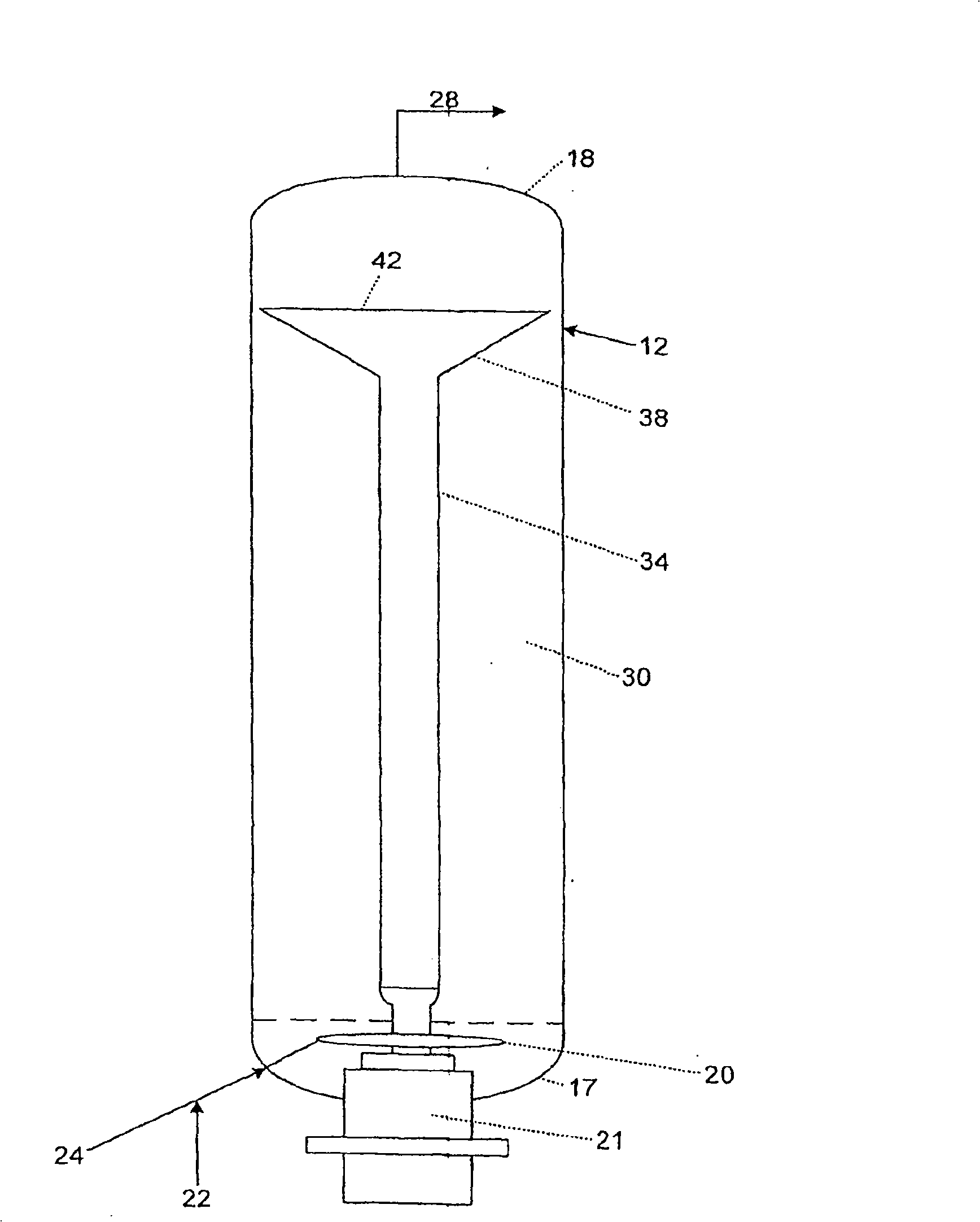 Reactor for use in upgrading heavy oil admixed with a highly active catalyst composition in slurry