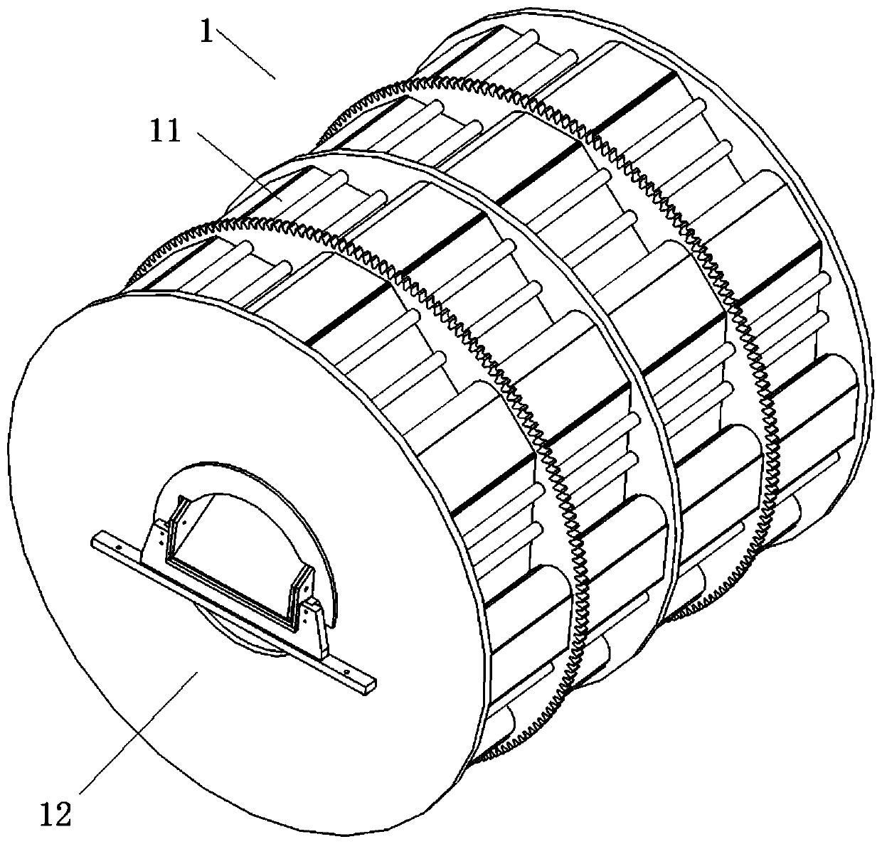 Rotary drum and workpiece processing device