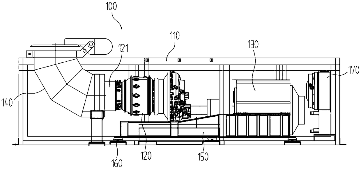 Exhausting, noise eliminating and cooling device and on-board micro gas turbine generator unit