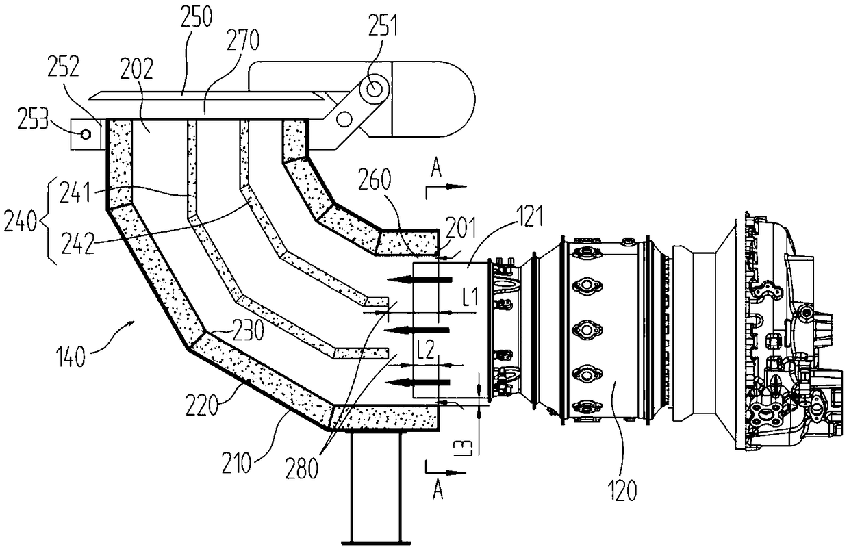 Exhausting, noise eliminating and cooling device and on-board micro gas turbine generator unit