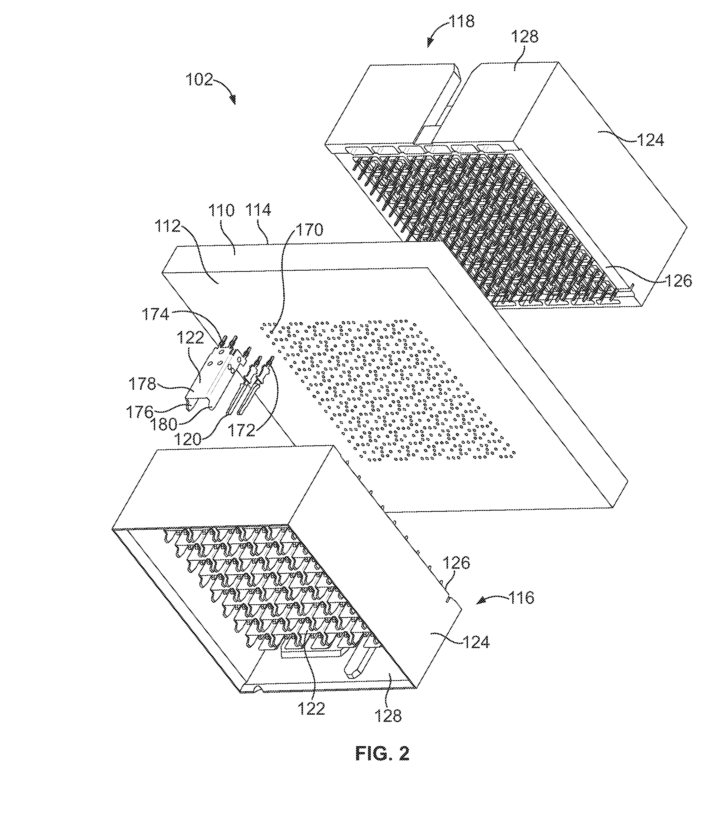 Receptacle assembly for a midplane connector system