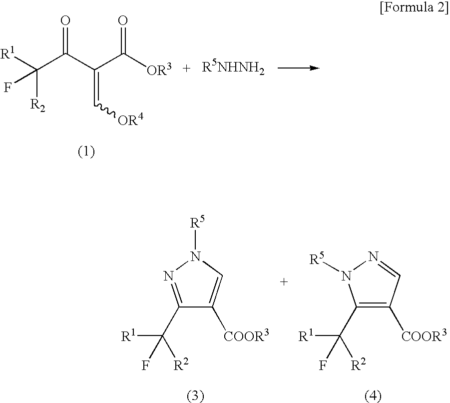 Process for Producing 1-Substituted-3-Fluoroalkylpyrazole-4-Carboxylate