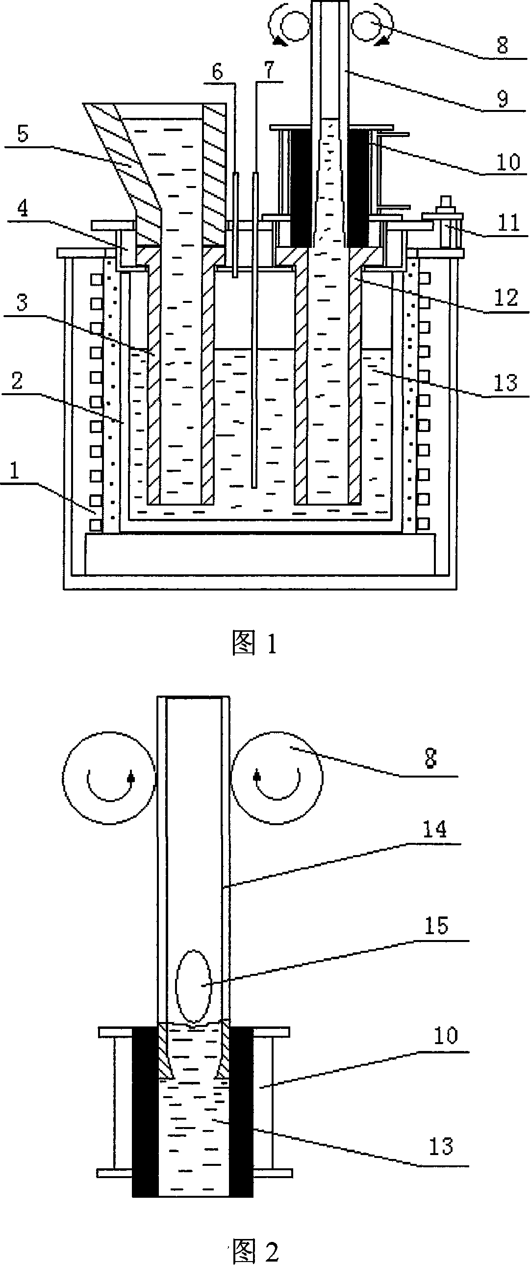 Low-plastisity metallic hollow profile continuous casing and forming device