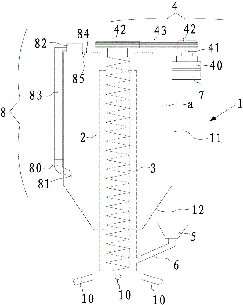 Material mixing device for molding bag shell