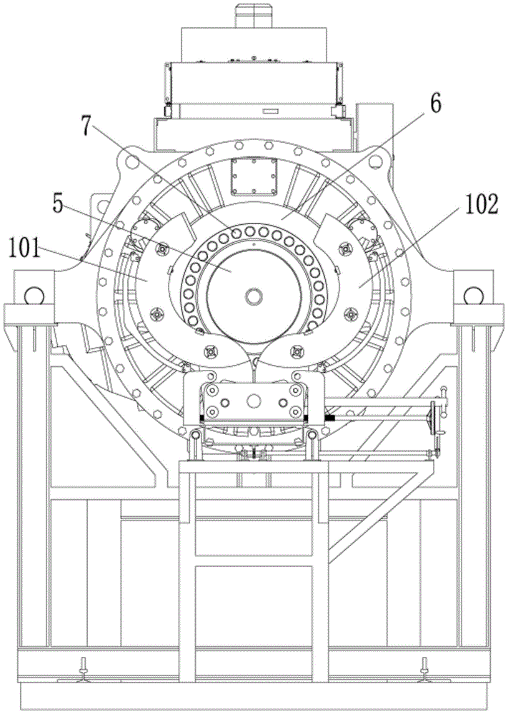 Multi-synchronous bolt fastening device for connecting main shaft and gearbox of wind power generating set