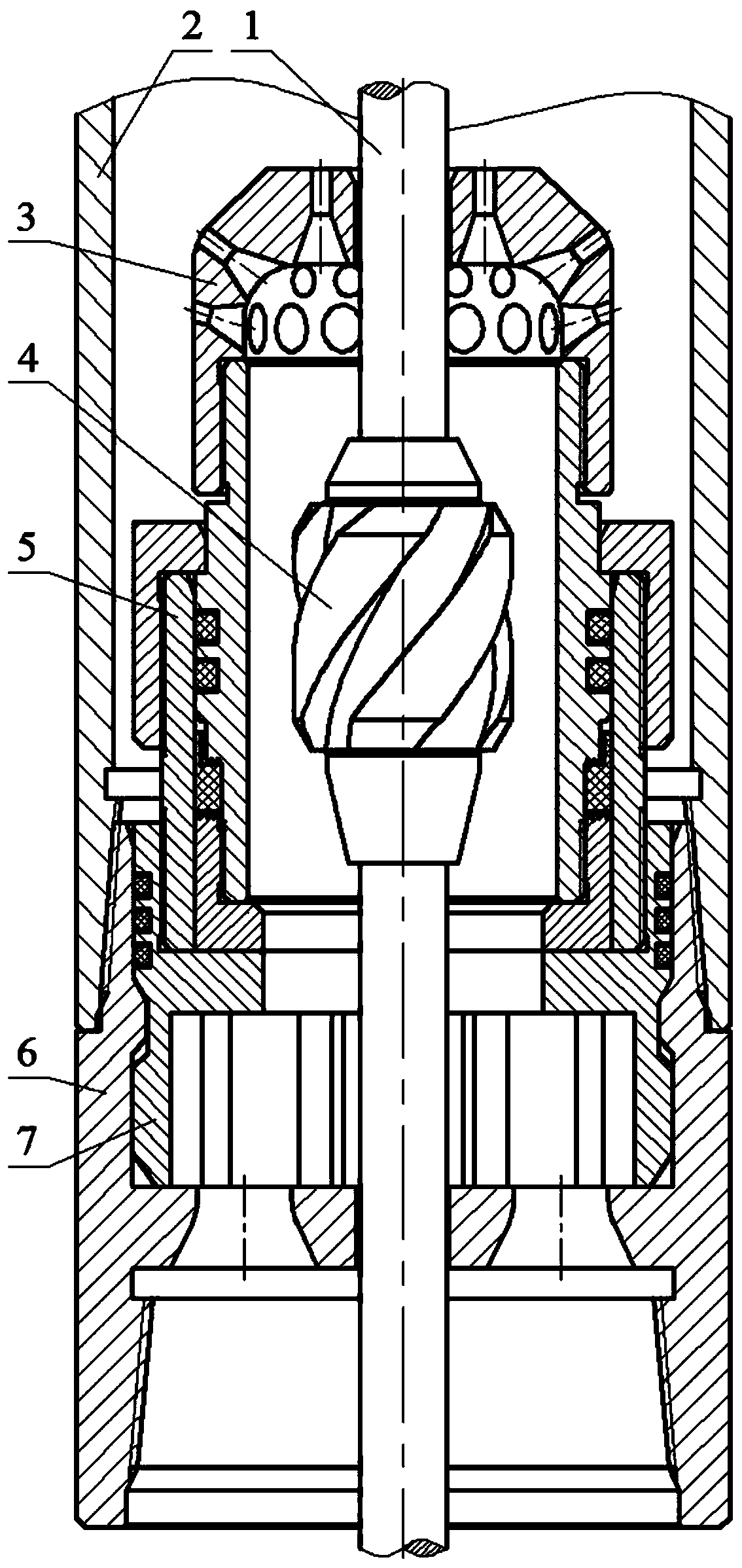 Jaw-type helical tooth centering device for coalbed gas well drainage pump