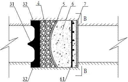 A mine-used arc-shaped anti-scouring closed wall and its construction method