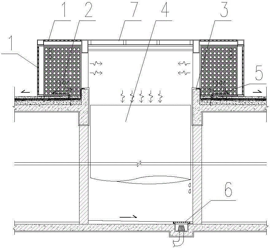 Efficient silent air duct well structure for roof