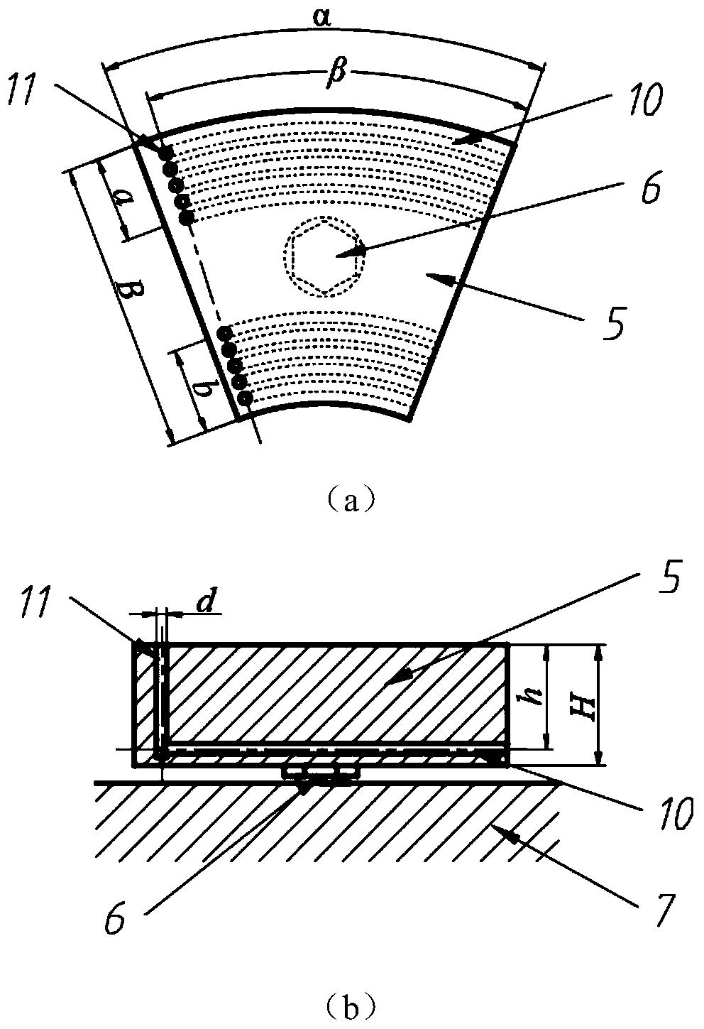 High-load thrust sliding bearing capable of adjusting thermal deformation through self feedback