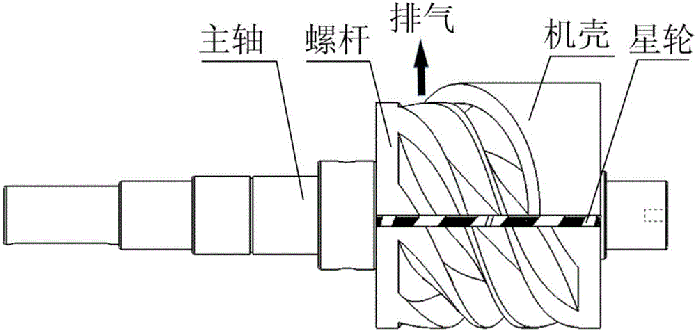 Utilization system for exhaust leaving velocity of spiral grooves of single-screw expansion machine