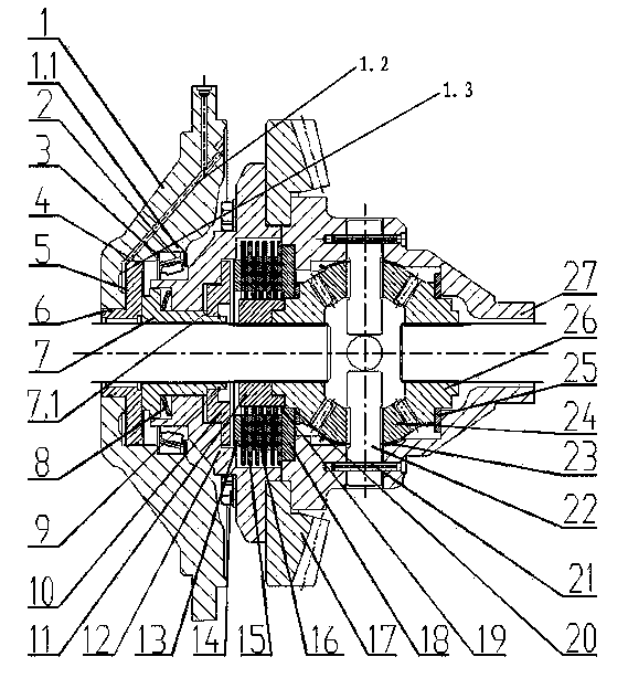 Hydraulic antiskid self-locking differential mechanism