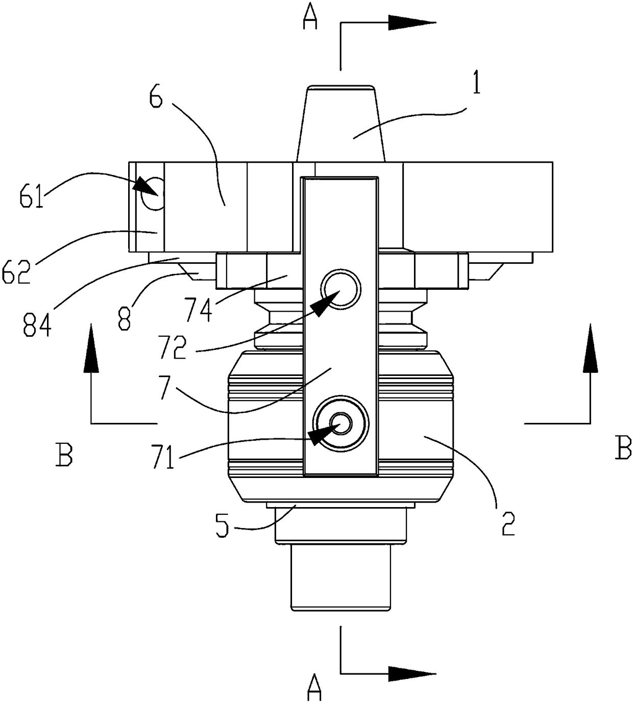 Tool holder with automatic tool changing function for converting external cooling into turning internal cooling