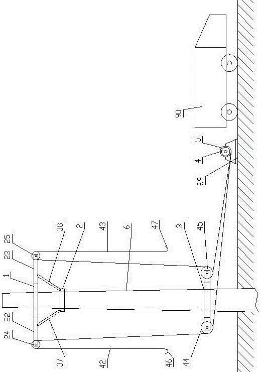 Elevator for distribution line cement wire pole and construction operation method of elevator
