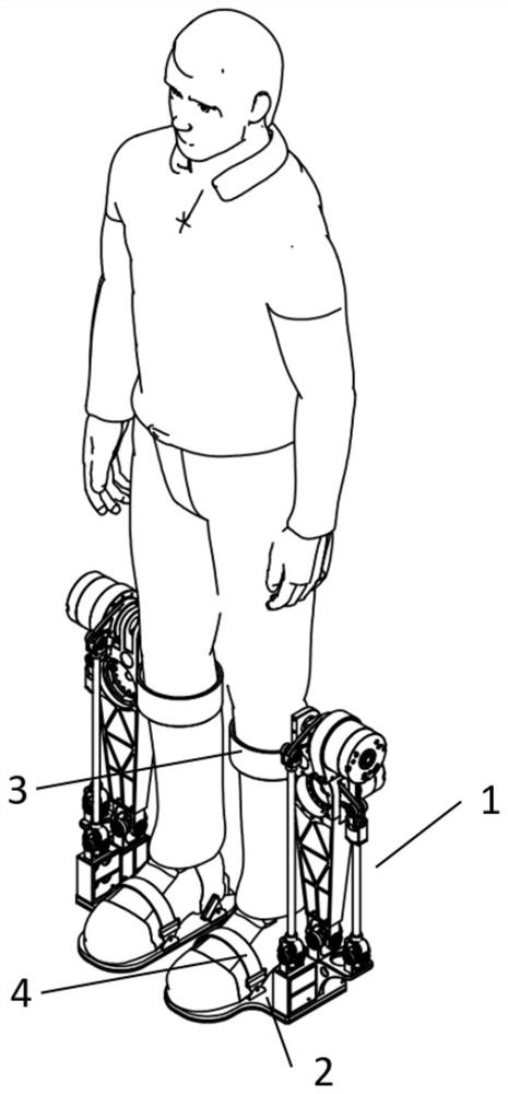 Motion decoupling parallel drive type exoskeleton robot ankle joint