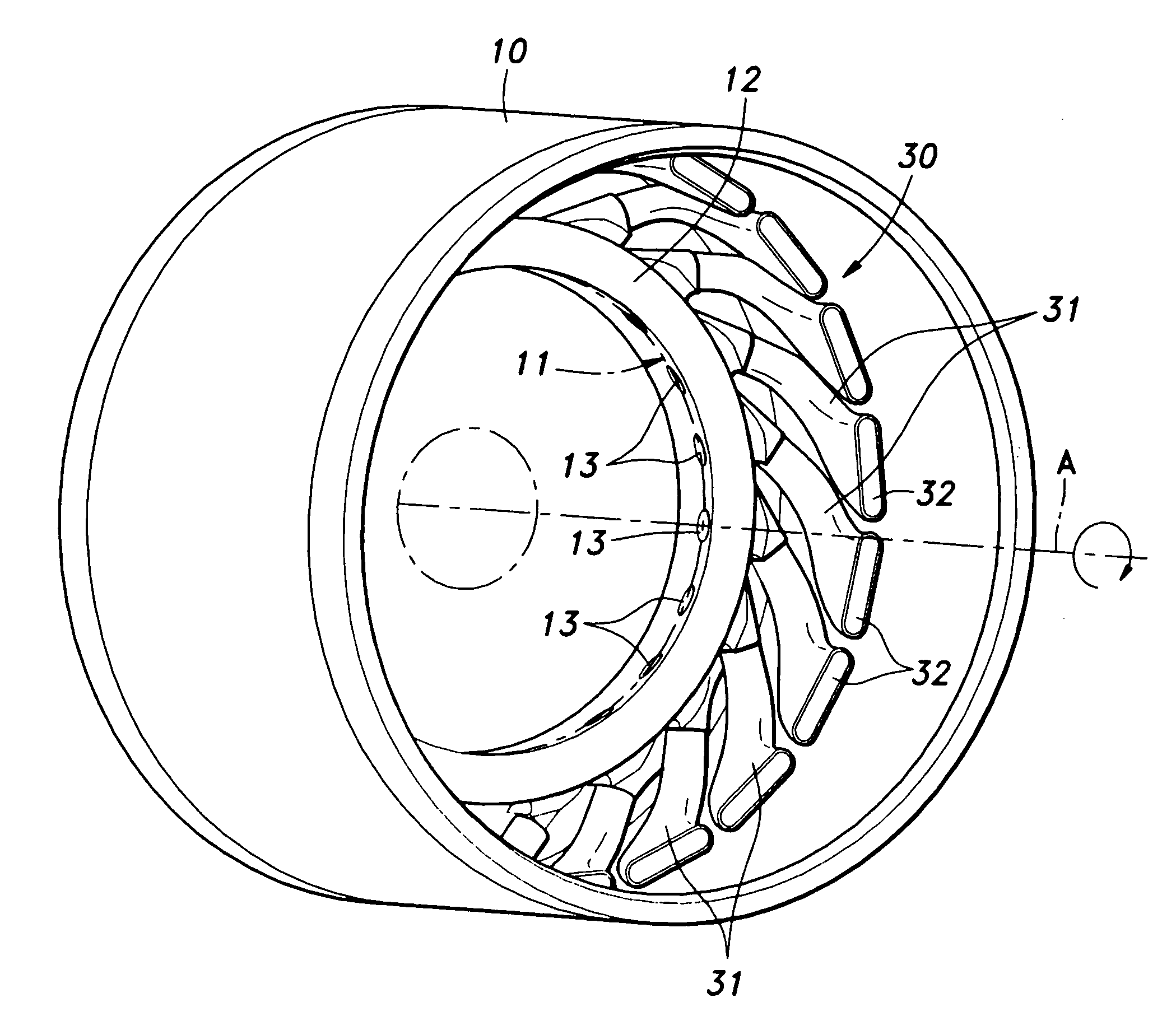 Axial diffuser for a centrifugal compressor