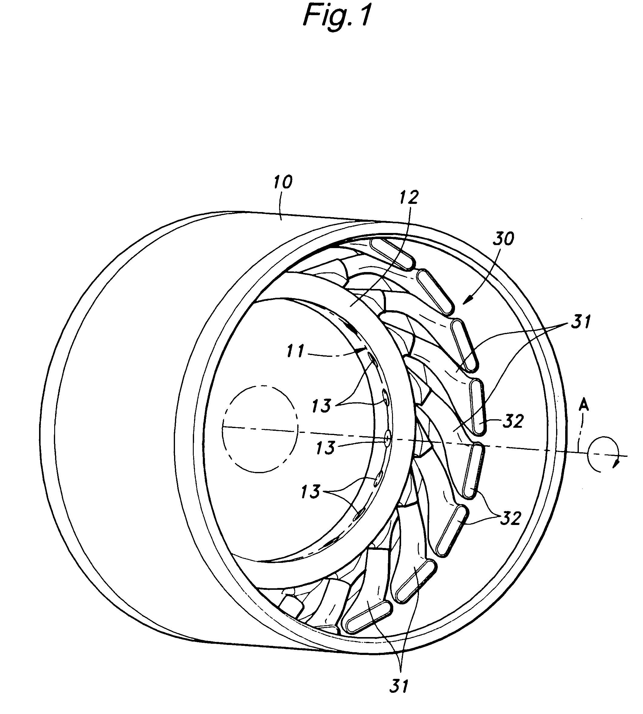 Axial diffuser for a centrifugal compressor