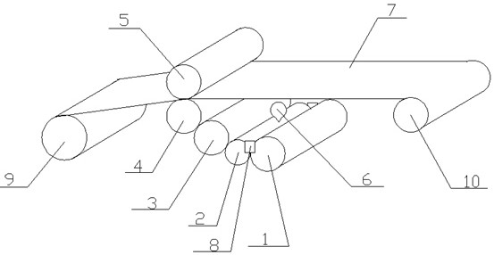 Five-roller coating device for preparing release film