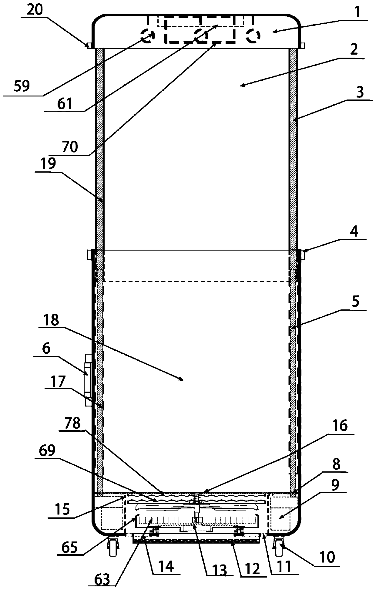 Suitcase endowed with multiple waterproof protection and provided with rapid drying device