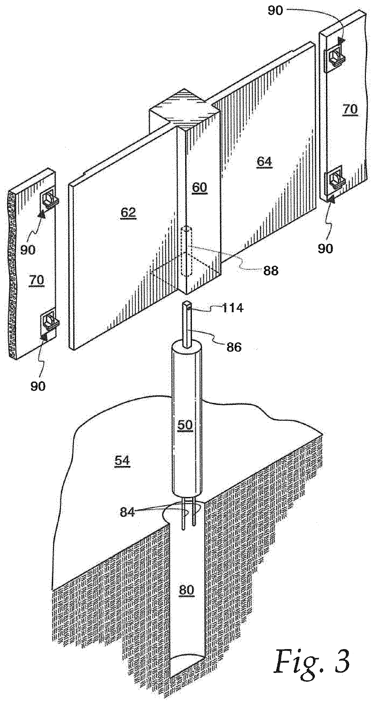 Noise attenuating barrier and method of installing same