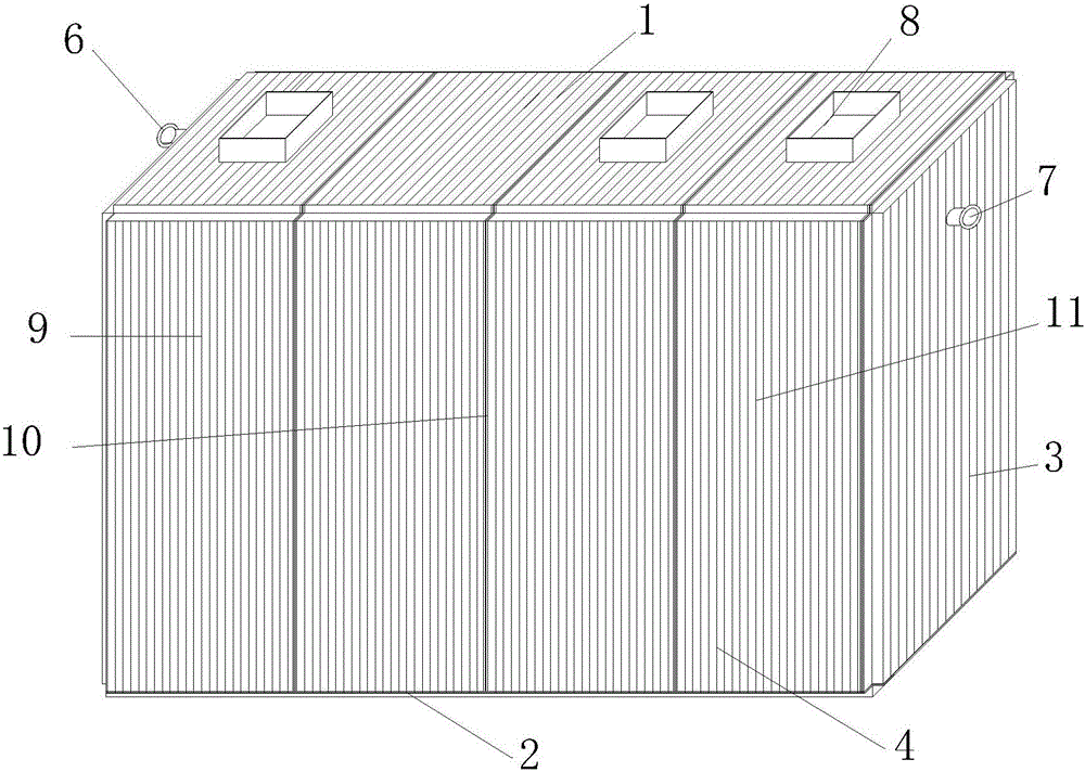 Combined type integrated sewage treatment device and mounting method