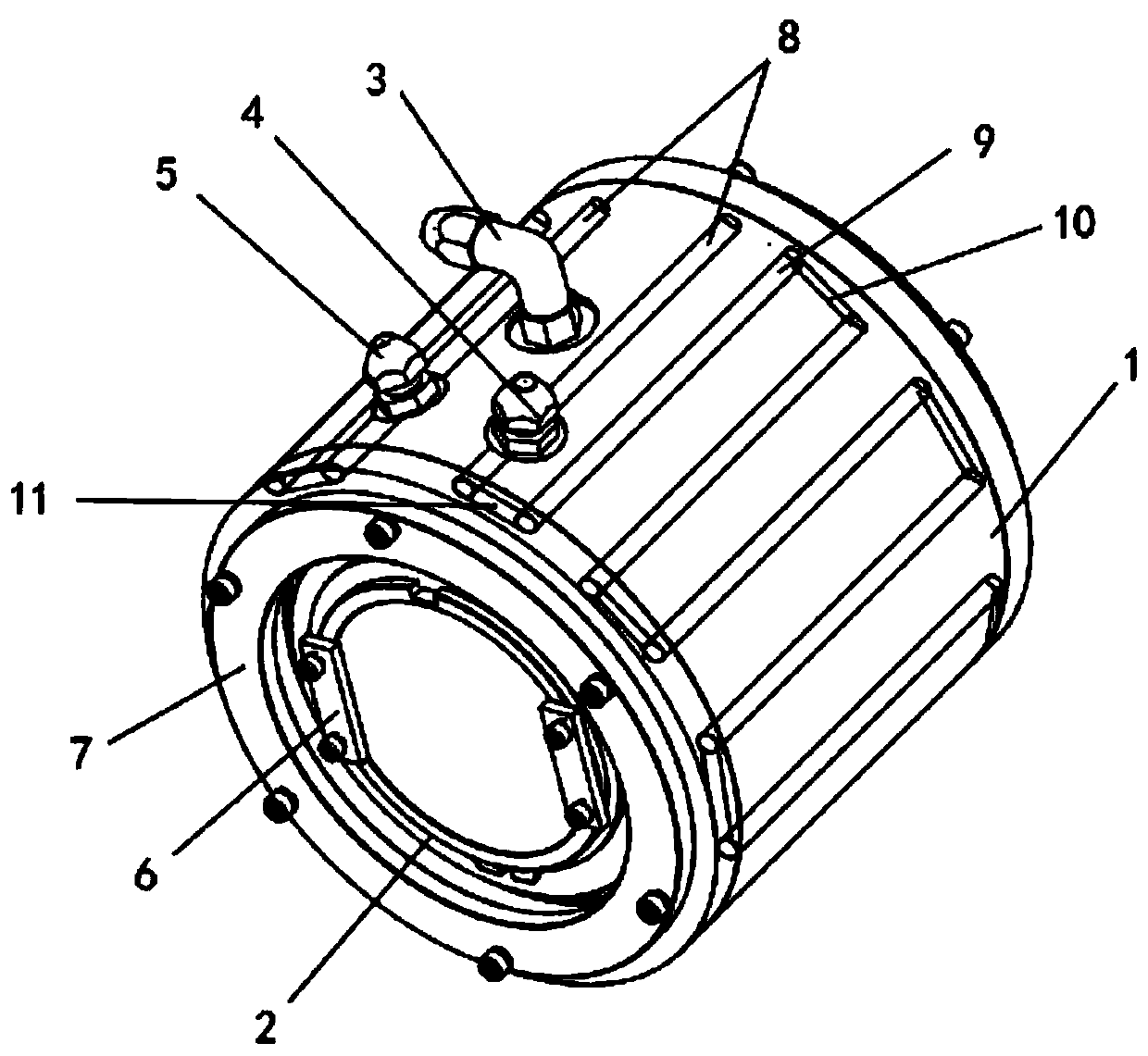 Water-cooling rotary air inlet device
