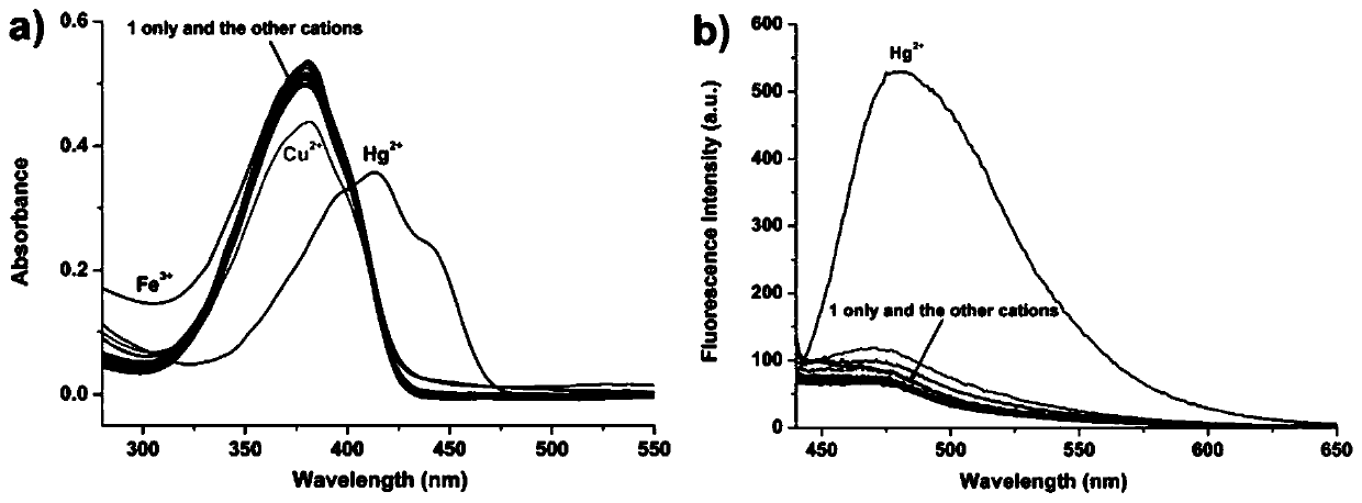Pyrrole dihydrazone derivative fluorescent probe as well as preparation method and application thereof