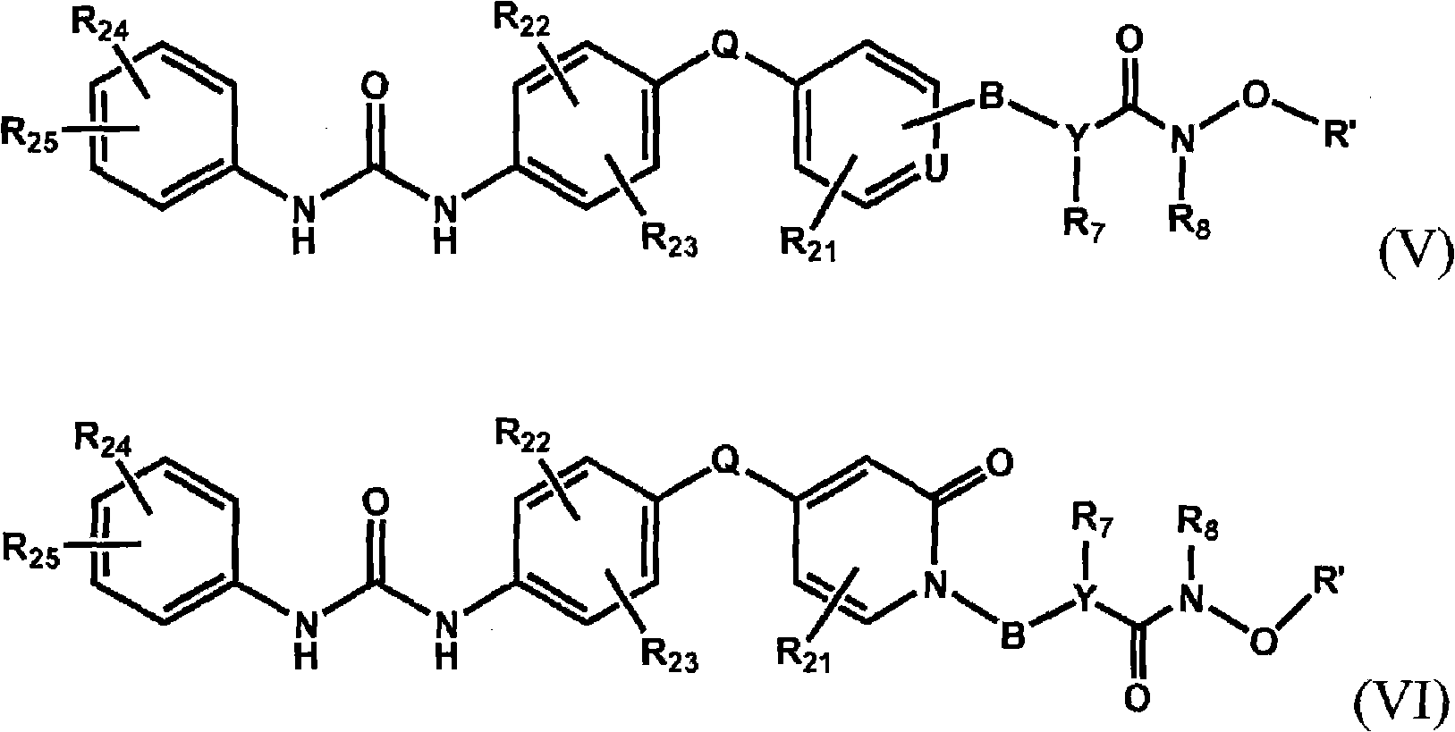Raf kinase inhibitors containing a zinc binding moiety
