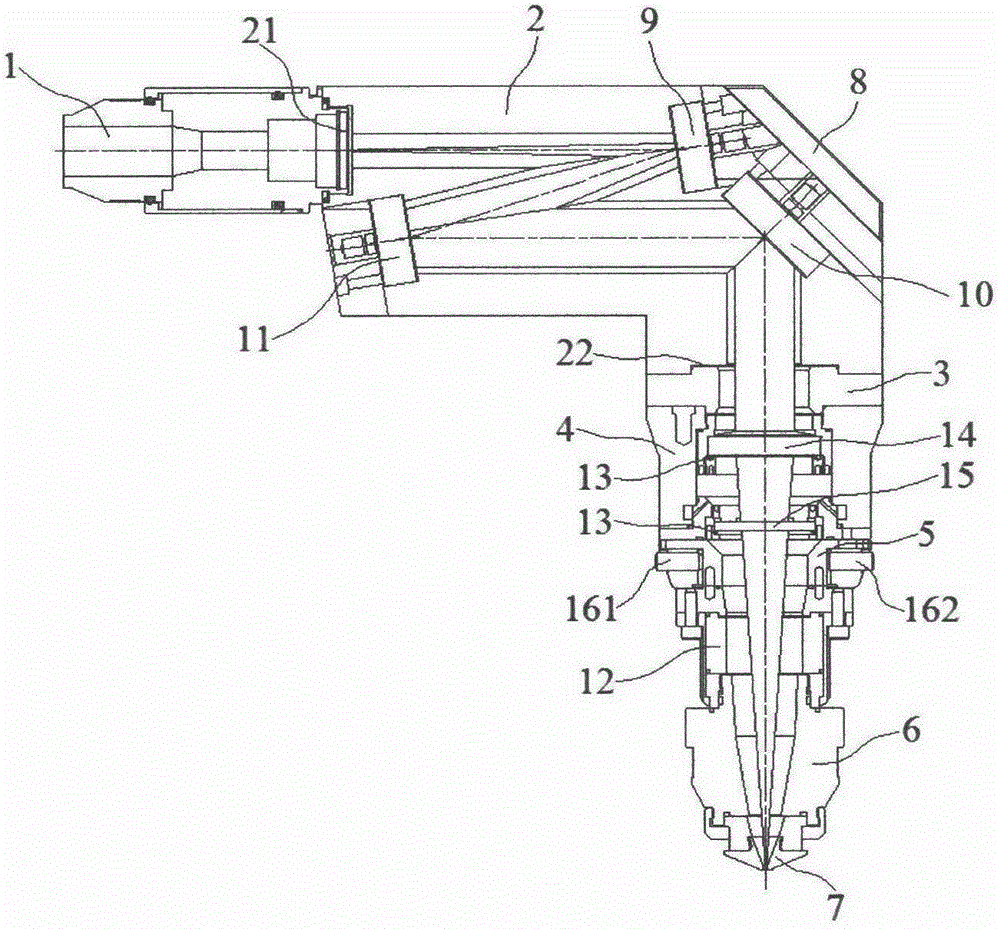 Laser cutting head with function of adjusting technological parameters in real-time mode