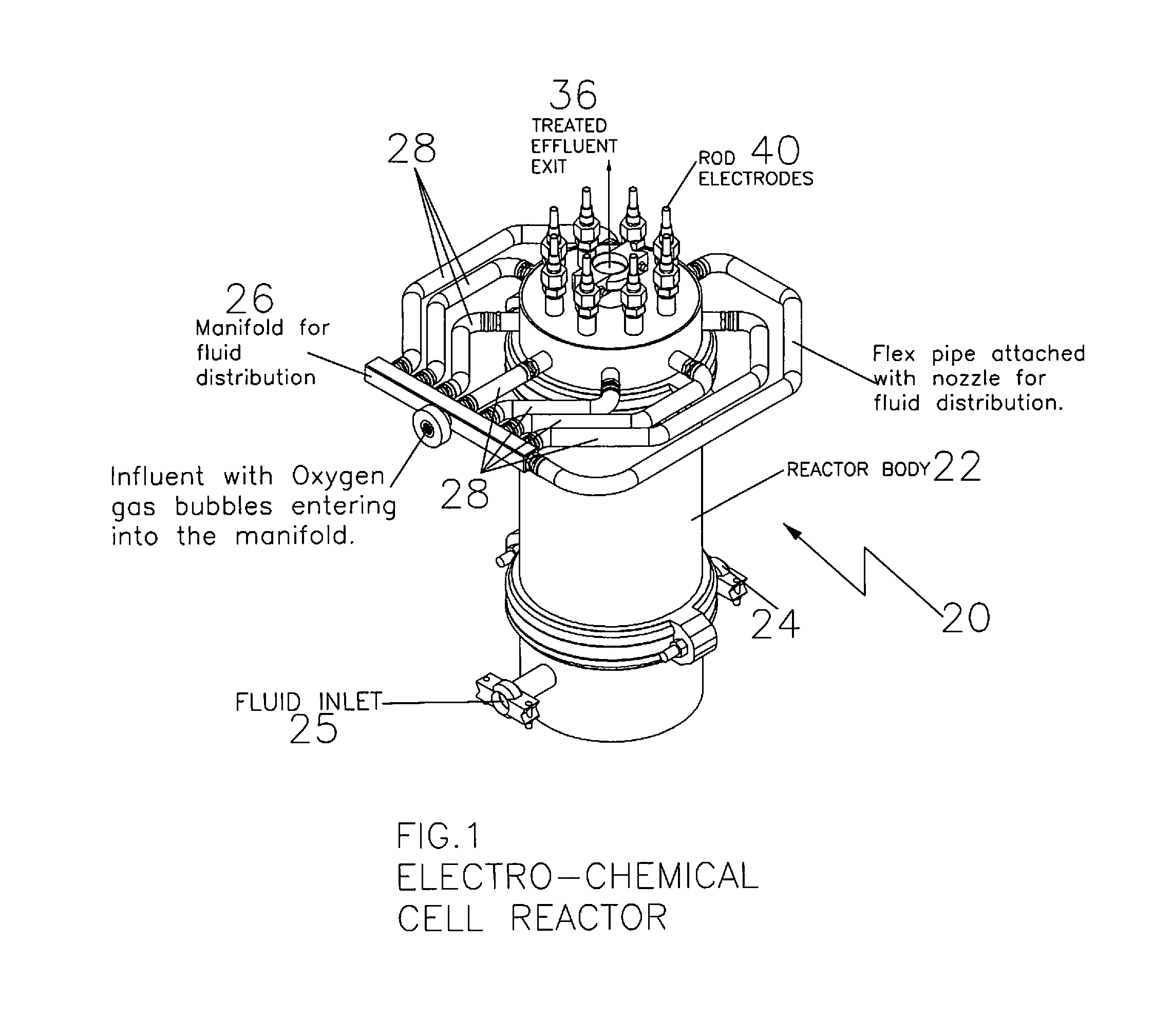 Electrolytic cell with advanced oxidation process and electro catalytic paddle electrode