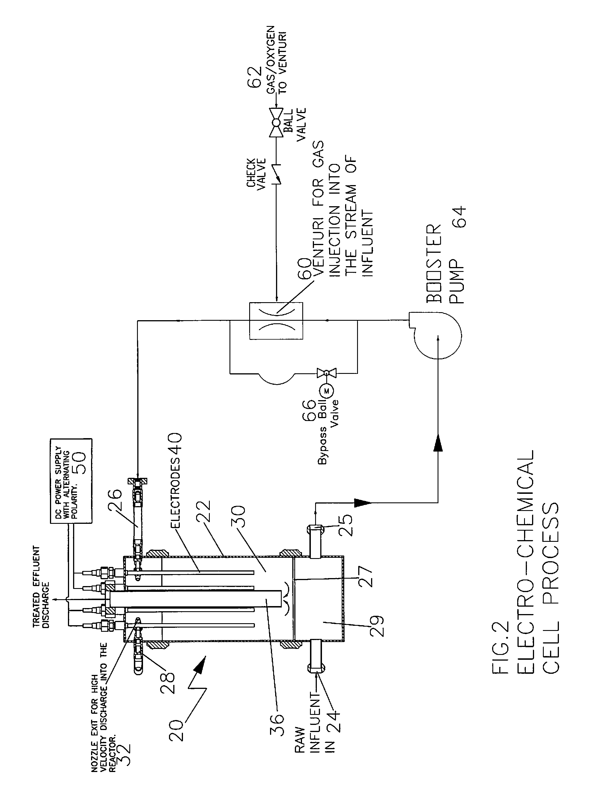 Electrolytic cell with advanced oxidation process and electro catalytic paddle electrode