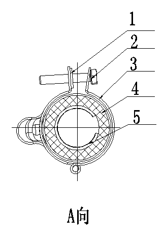 Grounding clamping piece for bellows signal cable