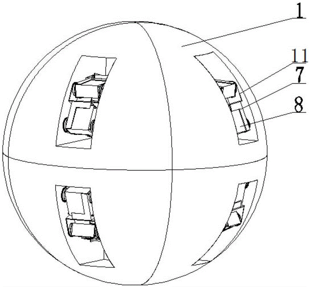 Spherical robot capable of conducting foot type movement and working method of robot