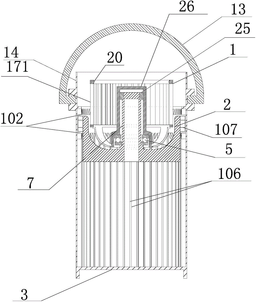 Rotary jet-type mop washer-dryer having rotary support and self-locking spindleless lifting cylinder