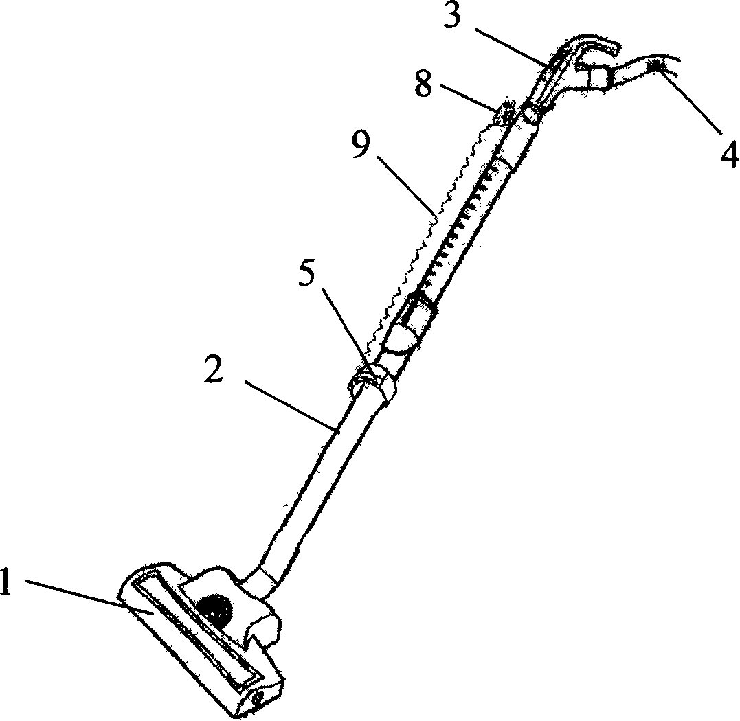 Sweep-up pipe with lighting device