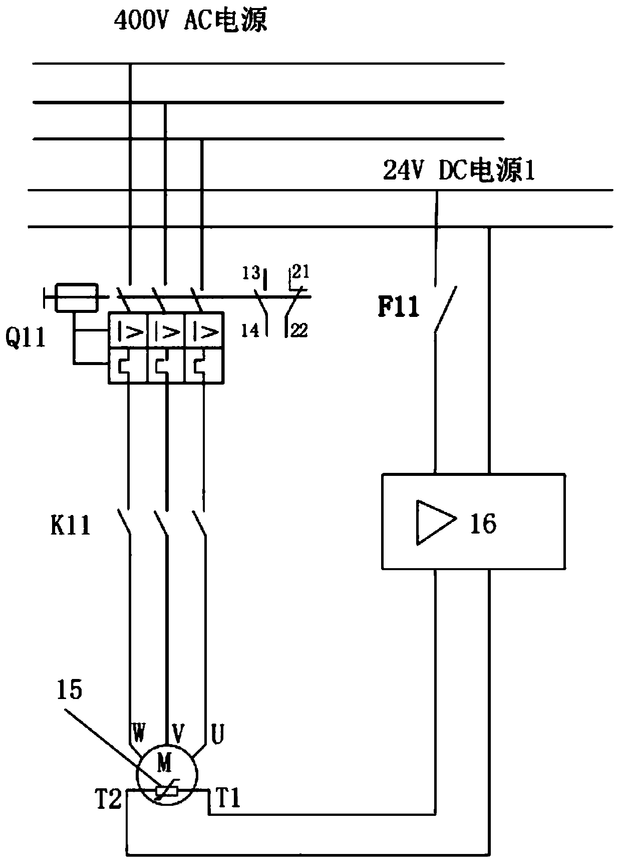 Motor thermosensitive control system of high-voltage direct-current valve cooling system