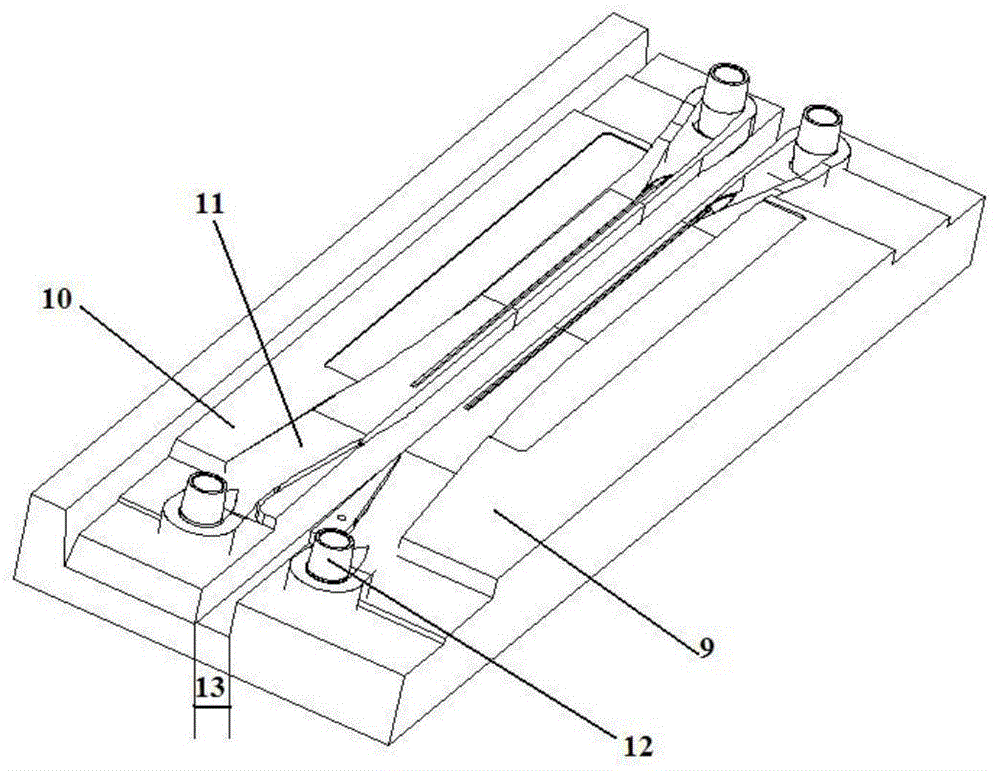Partitioned paving molding die and method for multi-bundle and multi-positioning girder belts