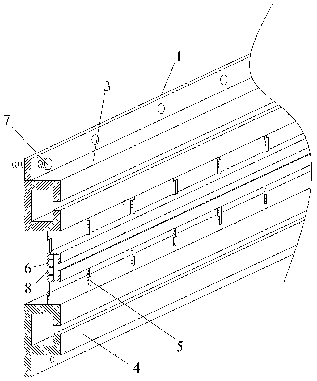 Indoor wall surface decorative sheet installation structure and installation method thereof