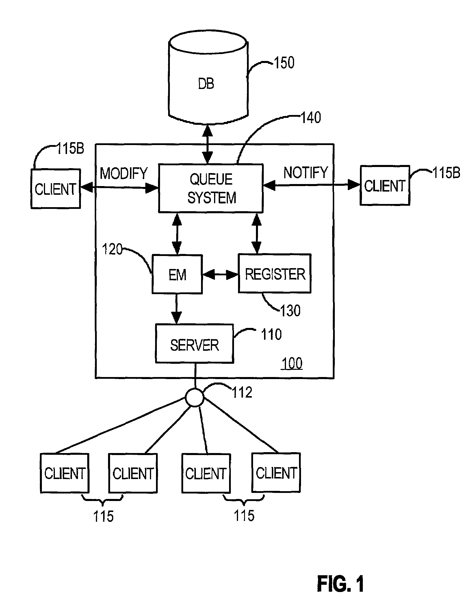 Database management system for implementing independent database actions in response to events of interest