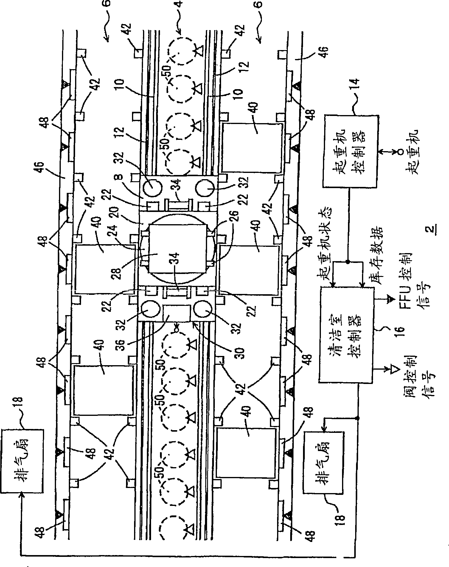 Automated warehouse and method of supplying clean air to the automated warehouse