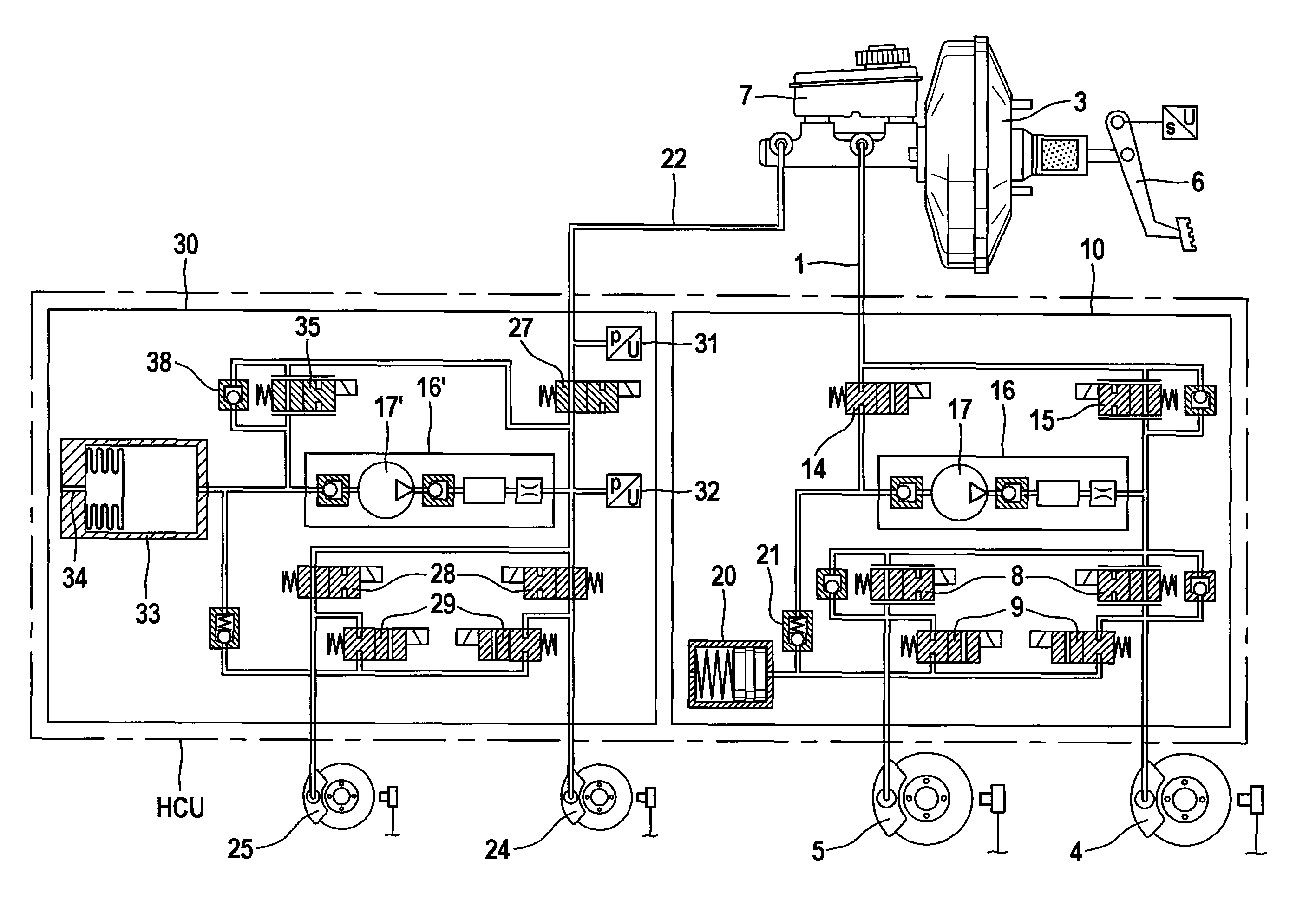 Brake system for a motor vehicle
