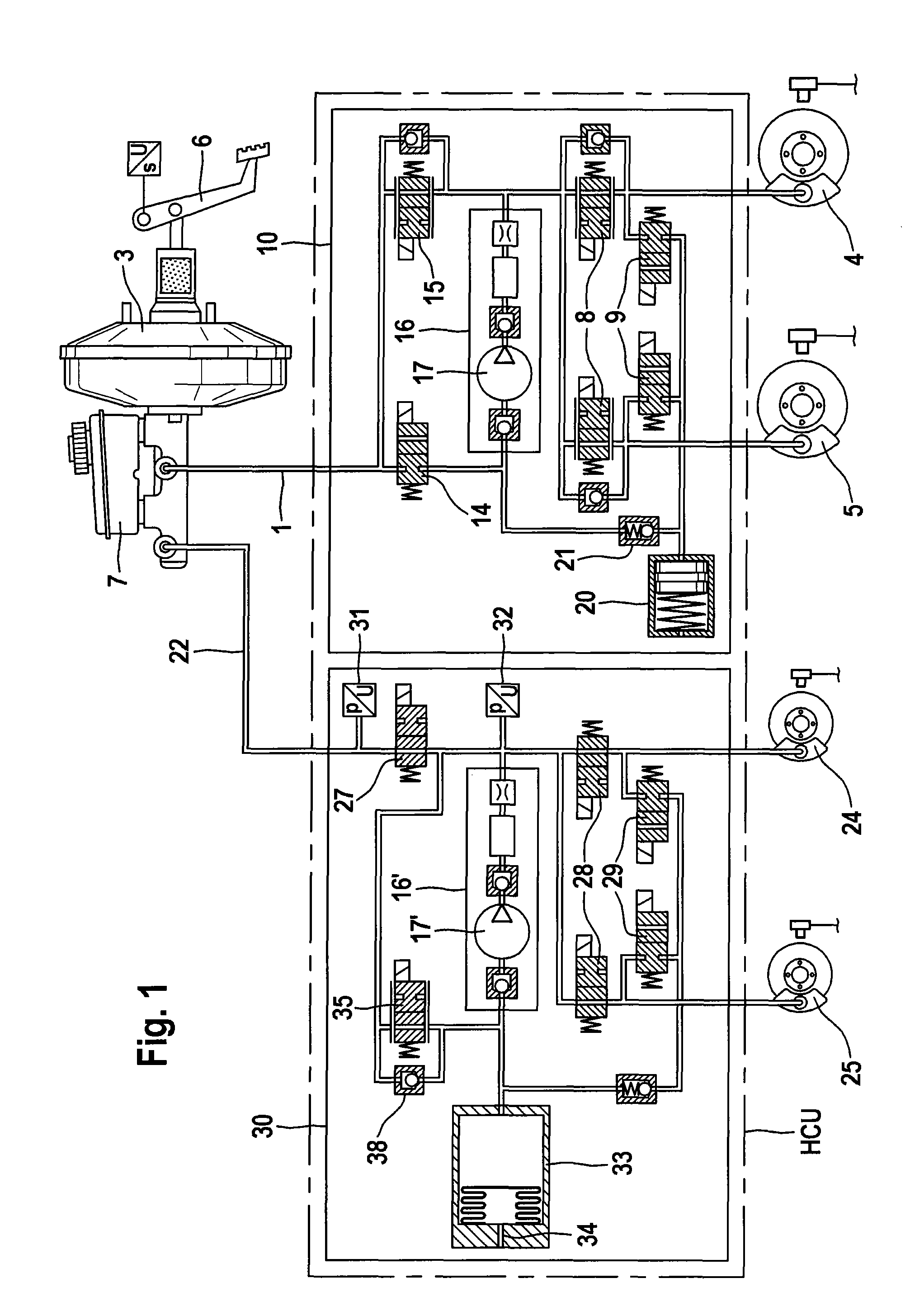 Brake system for a motor vehicle