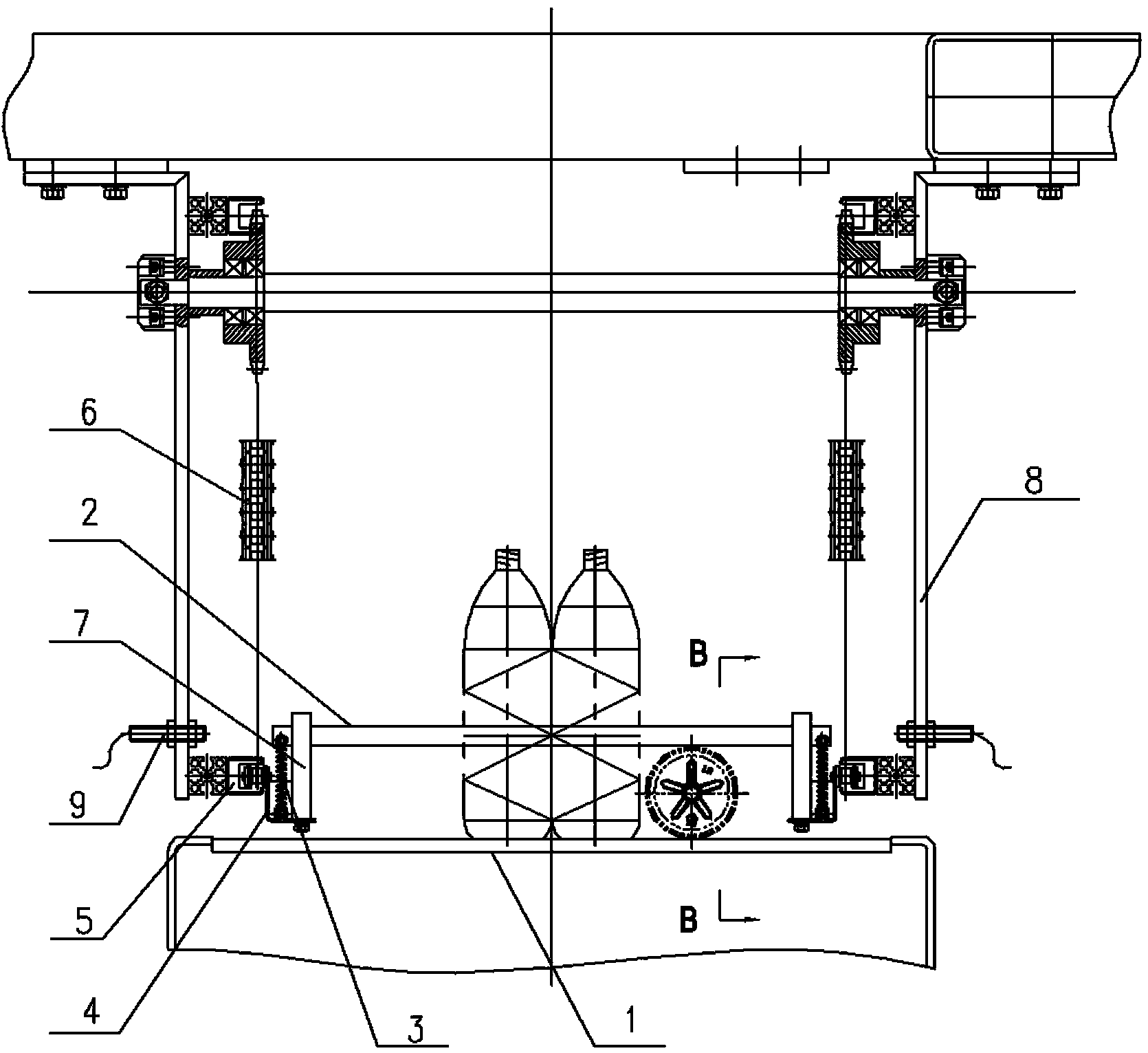 Overload protecting structure of material pushing mechanism