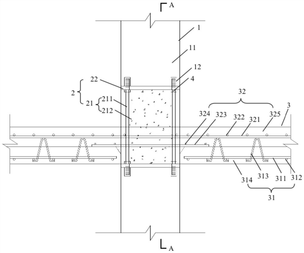 Concrete-filled steel tube row column type connection prefabricated shear wall structure and construction method