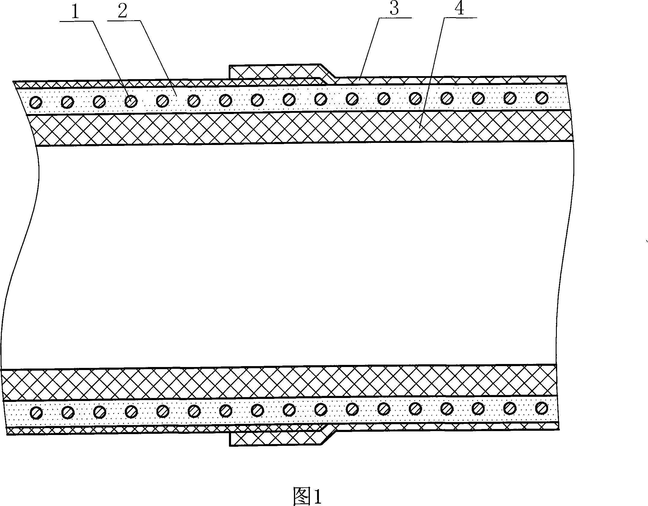 Ultrahigh molecular weight polyethylene dead-hard steel wire composite pipeline and manufacture method thereof