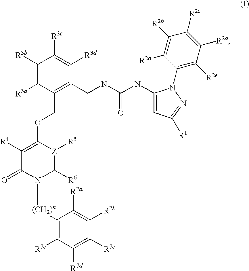 Pyridinone Pyrazole Urea and Pyrimidinone Pyrazole Urea Derivatives